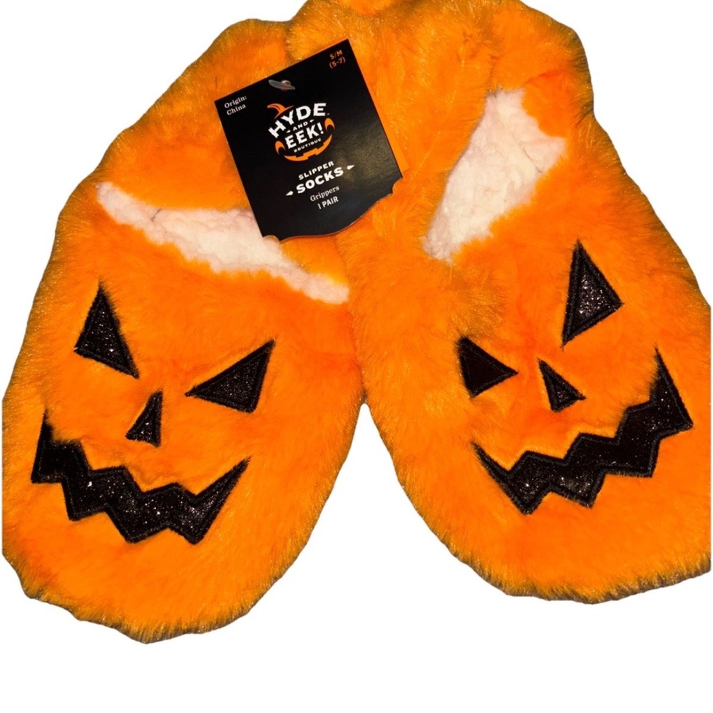 Kids' Orange Pumpkin Slippers